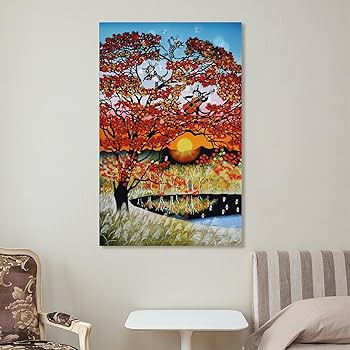 Amazon.co.jp: 藤城清治 紅葉と猫のシンフォニー 絵画 ポスター